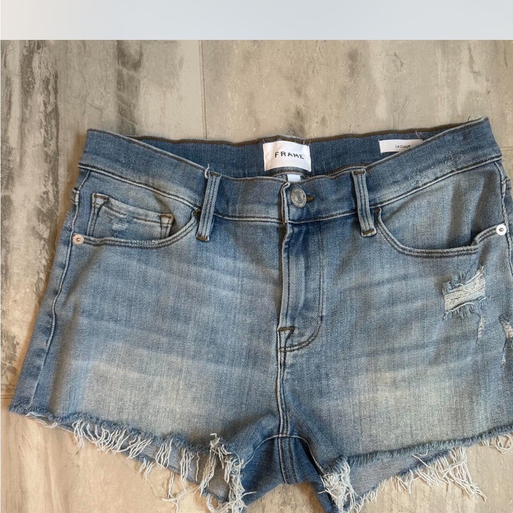 Frame Denim Le Cutoff Blue Shorts